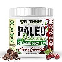 Paleo Perfection Cherry Chocolate Grass Fed Beef Collagen Protein Powder without Stevia - Paleo, Keto, SCD, AIP Protein Powder w/ Apple Fiber, Carrot & Broccoli - 1lb Protein Powder & Superfood Blend