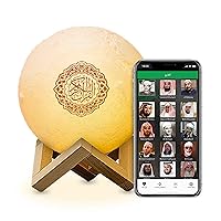 Bluetooth Quran Speaker Moon LED Night Light,Smart APP Control Bluetooth Speaker with Bluetooth Remote & Mobile App, Portable Quran, Multi Language