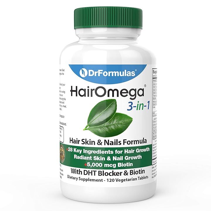 Mua DrFormulas HairOmega 3-in-1 Hair Growth Vitamins with DHT Blocker,  Biotin for Women & Men | Hair Skin and Nails Supplement for Hair Loss, 120  Pills trên Amazon Mỹ chính hãng 2023 | Fado