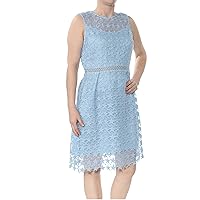 Womens Lace Fit & Flare Mini Dress