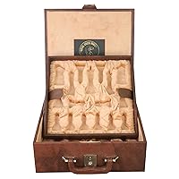 Royal Chess Mall - Tan Brown Leatherette Coffer Storage Box for Chess Pieces - 3.5