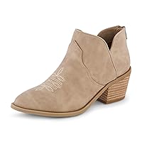 CUSHIONAIRE Women's Rodeo Western Ankle Boot +Memory Foam, Wide Widths Available