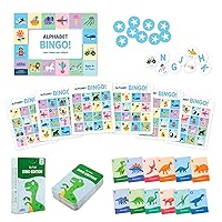 Wildkin Go Fish! Dino Card Game and Alphabet Bingo, Interactive Learning Bundle: Fun Educational Games for Kid