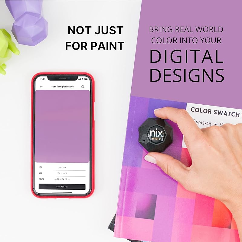 Nix Mini カラーセンサー測色計―ポータブルカラーマッチングツール―塗料とデジタルカラー値を即座に識別してマッチさせます - 2