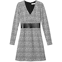 Michael Kors Womens Jacquard Fit & Flare Dress, Black, Medium