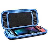 Carry Case Compatible with Nintendo Switch - Protective Hard Portable Travel Carry Case Shell Pouch for Nintendo Switch Console & Accessories-Black Blue