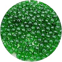 200PCS 10MM Round Crystal Acrylic Beads Crystal Faceted Beads Spacer Beads for DIY Crafts Jewelry Making, Bracelets Necklaces Wind Chimes Suncatchers Loose Gemstones(62-Dark Green)