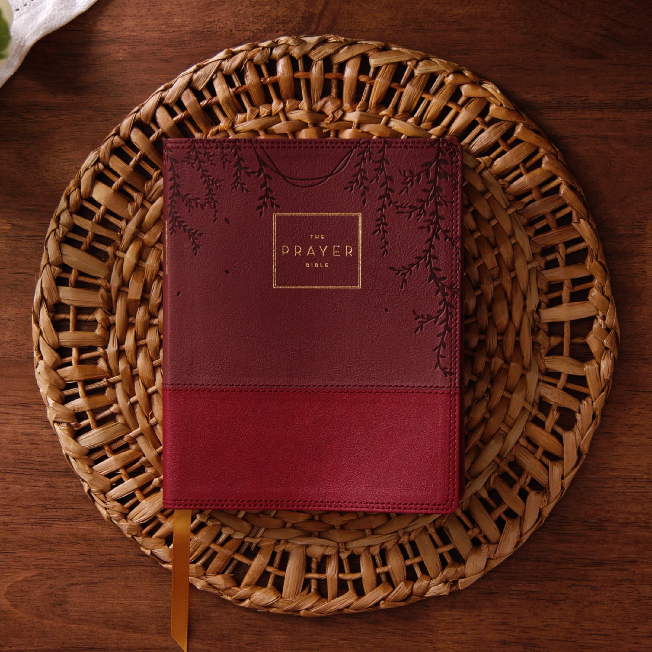 The Prayer Bible: Pray God’s Word Cover to Cover (NKJV, Burgundy Leathersoft, Red Letter, Comfort Print)