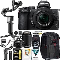 Nikon Z 50 Mirrorless Camera 4K DX Body + 2 Lens Kit 16-50mm & 50-250mm 1632 Filmmaker's Bundle Including DJI RS 3 Mini Gimbal Stabilizer + Deco Gear Photography Backpack + 64GB Card & Software