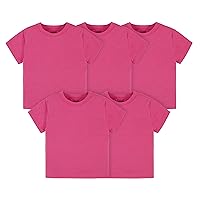 Baby Toddler 5-Pack Solid Short Sleeve T-Shirts Jersey 160 GSM
