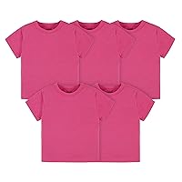 Gerber Baby Toddler 5-Pack Solid Short Sleeve T-Shirts Jersey 160 GSM