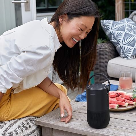 Portable Smart Speaker — Wireless Bluetooth Speaker with Alexa Voice Control Built-In, Black