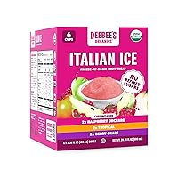 DeeBee's Organics Italian Ice Variety Pack, Spoonable Treat Bursting with Real Fruit, No Refined Sugar, No Artificial Flavors or Colors (Pack of 6)