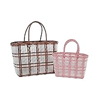 Women's straw woven handbag; women's solid color woven handbag; bring a small handbag
