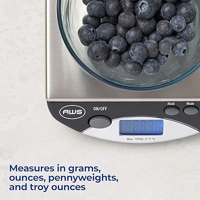 AMERICAN WEIGH SCALES SC Series Precision Digital Kitchen Weight Scale, Food  Measuring Scale, 2kg x 0.1g (Silver), AMW-SC-2KG