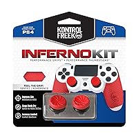 KontrolFreek FPS Freek Inferno Performance Kit for PlayStation 4 Controller (PS4) | Includes Performance Thumbsticks and Performance Grips | Red