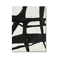 NANKAI Hand Painted Contemporary Minimalist Oil Painting Art 40x28 Inch Black and White Abstract Art Large Painting Art For Home Walls Living Room Wall Decoration Art
