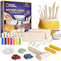National Geographic Pottery Wheel Refill Kit - Air Dry Clay, Tools & Accessories for Kids