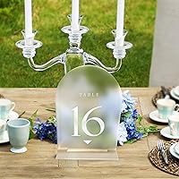 ARROW.C Frosted Arch Wedding Table Numbers with Stands 1-20, 5x7 Acrylic Place Cards & Holders for Centerpiece, Decoration, Reception, Party, event, Anniversary (Frosted)