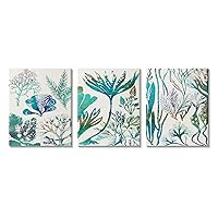 Collage of Blue Sea Plants Ocean Floor, Design by Sharon Chandler Canvas Wall Art, 16 x 20