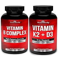 Divine Bounty Super B Complex Vitamins & Vitamin K2 with D3 Bundle