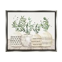 Stupell Industries Herbs in Pottery Still Life Framed Floater Canvas Wall Art by Kim Allen