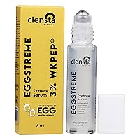 Clensta Eggstreme Eyebrow Growth Serum, 8ml, Roll-on for Enhanced, Thick Eyebrows with Egg Protein, Vitamin E, and Almond Oil, Nourishing, Natural Formula for Fuller, Luxurious Brows