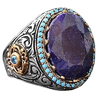 Genuine Real Natural Blue Sapphire Gemstone Ring, 925 Sterling Silver Ring, 12.20 Carat, Unique Ring