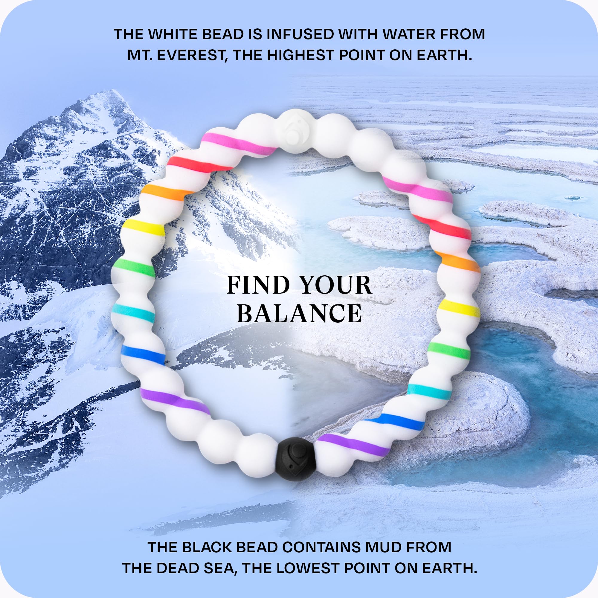 Lokai Silicone Beaded Bracelet, Pride Collection - Silicone Jewelry Fashion Bracelet Slides-On for Comfortable Fit for Men, Women & Kids