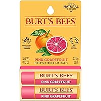 Burt's Bees Lip Balm Mothers Day Gifts for Mom - Pink Grapefruit, Lip Moisturizer With Responsibly Sourced Beeswax, Tint-Free, Natural Origin Conditioning Lip Treatment, 2 Tubes, 0.15 oz.