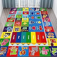 Baby Play Mat Kids Rug for Playroom, Floor Mat for Toddlers, Playtime Collection ABC, Numbers, Animals Educational Area Rugs for Kids Room Classroom ( 78.7X 59 Inch)