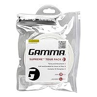 GAMMA Sports Supreme Overgrip, for Tennis, Pickleball, Squash, Badminton, and Racquetball, Durable and Absorbent, Easy to Apply