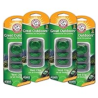 Arm & Hammer AH8203GO Great Outdoor Freshness Vent Clip for Car Air Freshener 4 Pack of 3 Piece in Each