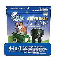 ARK NATURALS Extreme Clean Brushless Toothpaste, Longer Lasting Dog Dental Chew for Small Breeds, Freshens Breath, Helps Reduce Plaque and Tartar, 12oz, Green (47000)