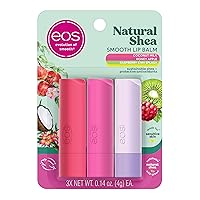 Natural Shea Lip Balm, Honey Apple, Coconut Milk & Raspberry Kiwi Splash, All-Day Moisture, Lip Care Products, 0.14 oz, 3-Pack