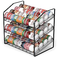 Can Orgaziner for Pantry, Can Organizer Can Storage Dispenser Rack for Pantry, Cabinet, Kitchen 3-Tier (Black)