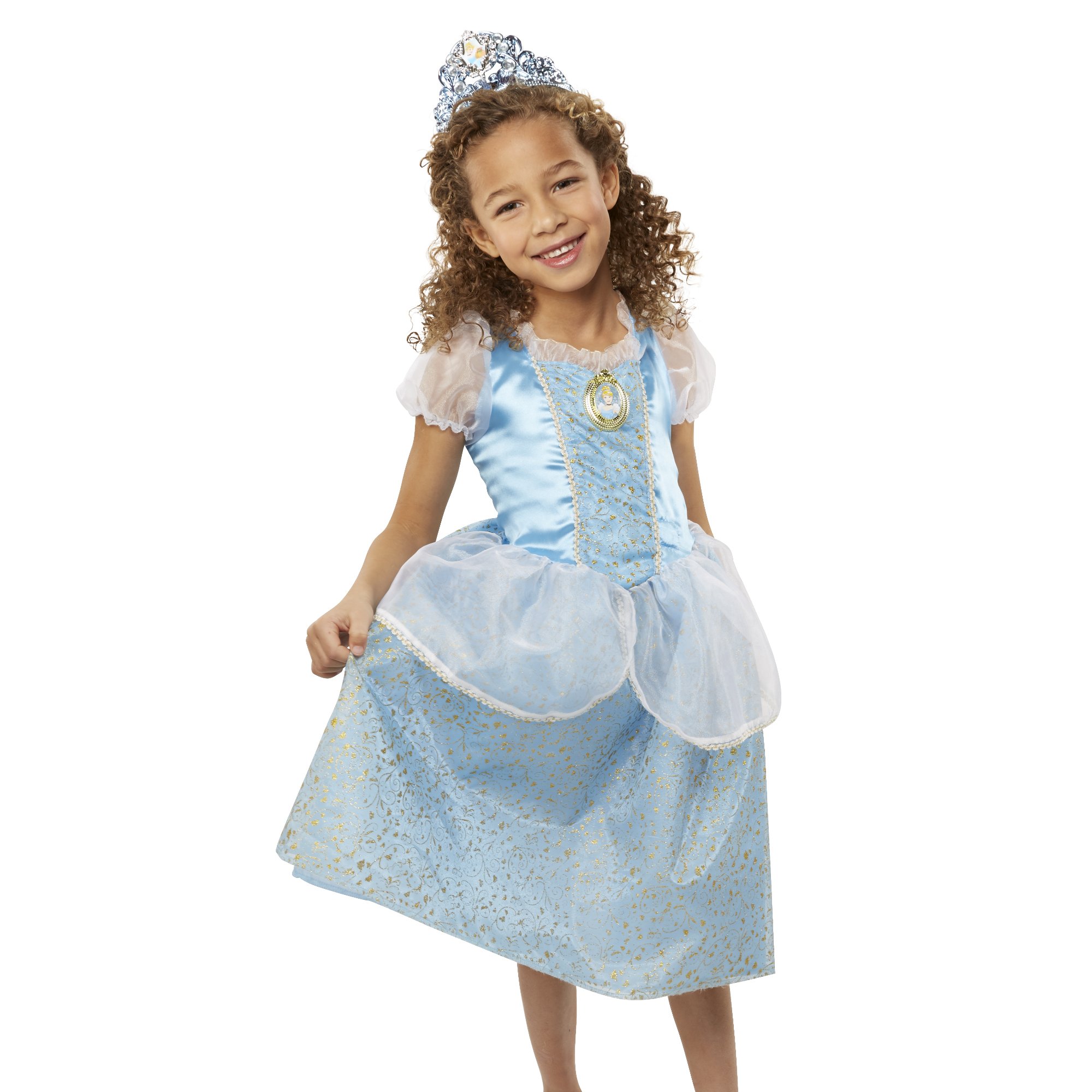 Disney Princess Cinderella Costume, Sing & Shimmer Musical Sparkling Dress, Sing-A-Long to “A Dream is A Wish Your Heart Makes” Perfect for Party, Halloween or Dress Up [Amazon Exclusive]