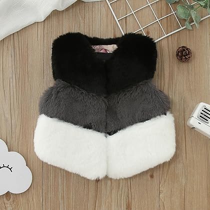 FOUTTUE Toddler Girls Jacket Winter Warm Patchwork Color Fleece Coat Sleeveless Fall Clothes Girls Old Fashioned Coat