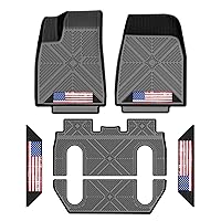 Anti-Slip 3D Floor Mats 6Pcs Custom Fit 2015-2020 Tesla Model X 6 Seater | All-Weather Rubber Car Floor Liners for SUV with Weather Strips | Automotive Carpet for Winter, Ski, Hunting, Camping