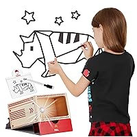 Wooden Art Tracing Projector Drawing Kit for Kids with Washi Tape Wall Decor Stickers. Draw, Project and Trace DIY GrafiTape Toy. Cool Art and Craft Gift Ideas for Girls and Boys Ages 6-12