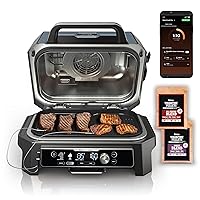 OG951 Woodfire Pro Connect Premium XL Outdoor Grill & Smoker, Bluetooth, App Enabled, 7-in-1 Master Grill, BBQ Smoker, Outdoor Air Fryer, Woodfire Technology, 2 Built-In Thermometers, Black