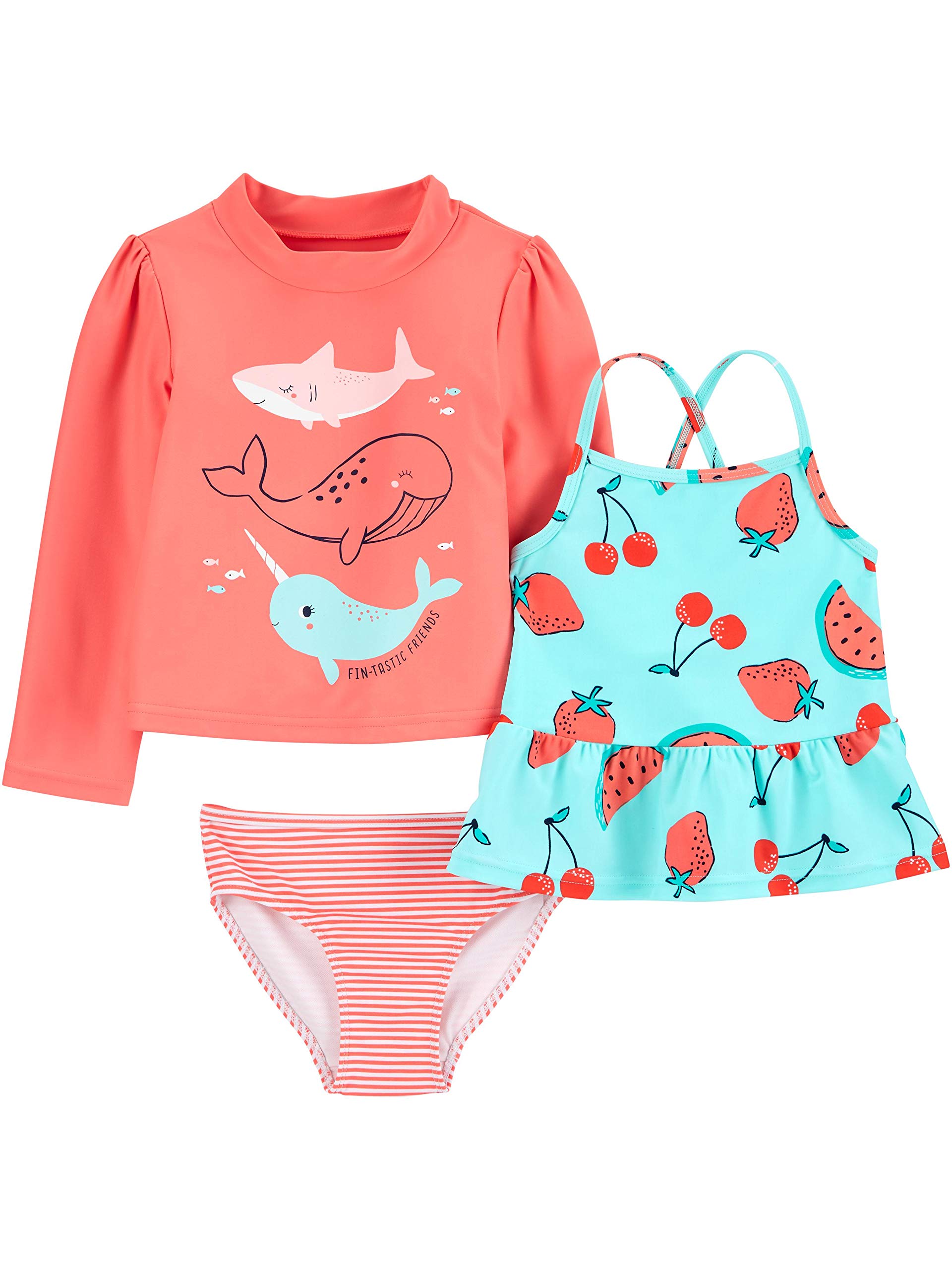 Simple Joys by Carter's Toddlers and Baby Girls' 3-Piece Assorted Rashguard Sets