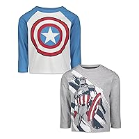 Marvel Avengers Spider-Man Iron Man Captain America Hulk Black Panther Miles 2 Pack Long Sleeve T-Shirts Toddler to Big Kid