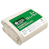 Homespun Canvas Drop Cloth - Canvas Tarp, Canvas Fabric Drop Cloth Curtains, 100% Recycled Cotton Drop Cloth, Drop Cloth for Painting, Floor & Furniture Protection, Painters Drop Cloth - (12x15 Ft)