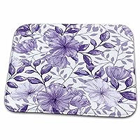 3dRose Pretty Purple Petunia Flower Pattern - Dish Drying Mats (ddm-380366-1)