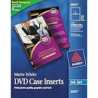 Matte White DVD Case Inserts, 20 Inserts (8891)