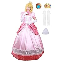 Women's Costume Princess Cosplay Dress Deluxe Full Set with Crown Petticoat Earrings and Gloves