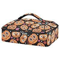 ALAZA Halloween Pumpkins Flowers Spider Webs Insulated Casserole Carrier Lasagna Lugger Tote Casserole Cookware for Grocery, Camping, Car