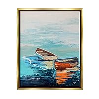 Stupell Industries Quiet Boats Drifting Vivid Ocean Surface Reflection Floating Framed Wall Art, Design By Stacy Gresell