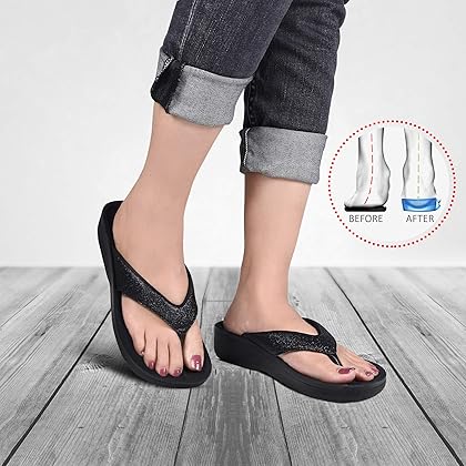 AEROTHOTIC Women's Comfortable Arch Support Summer Orthotic Flip Flops Sandals